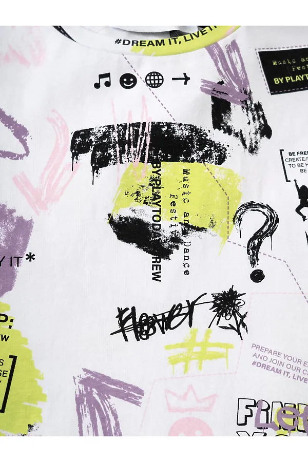 Платье трикотажное для девочек PLAYTODAY, разноцветный - фото 2