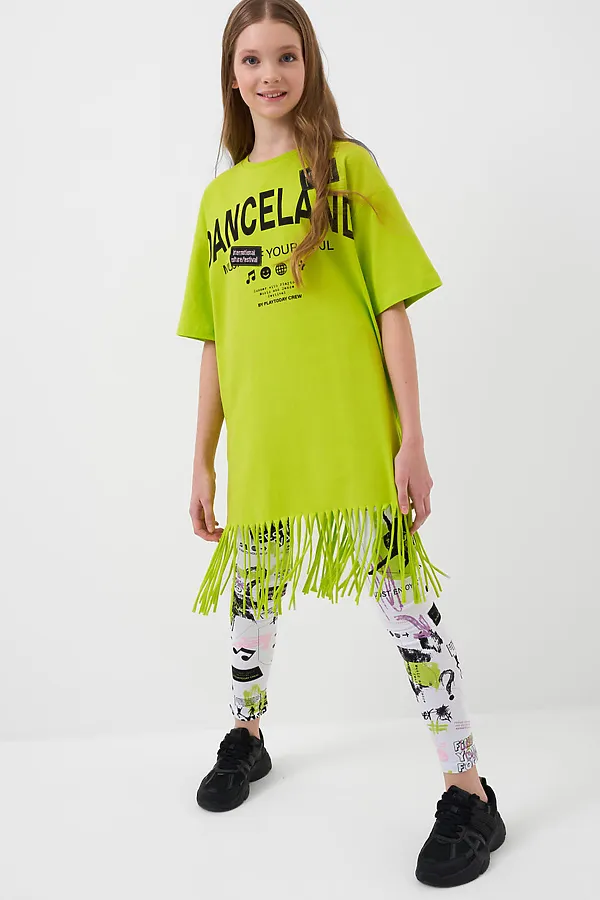 Платье трикотажное для девочек PLAYTODAY, зеленый - фото 2