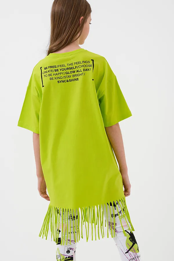 Платье трикотажное для девочек PLAYTODAY, зеленый - фото 2