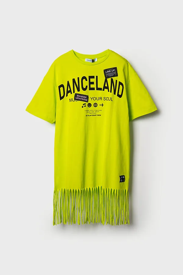 Платье трикотажное для девочек PLAYTODAY, зеленый - фото 2