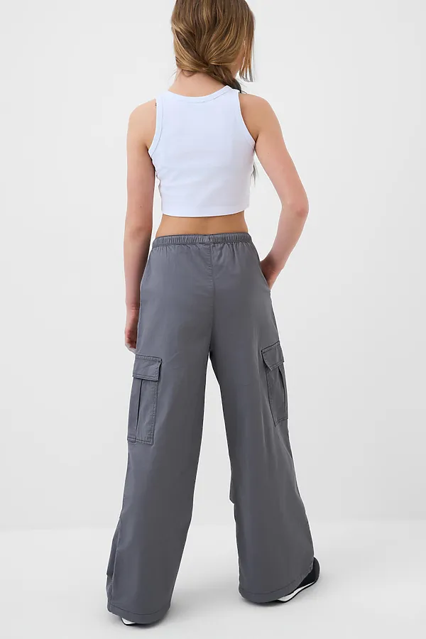 Брюки текстильные для девочек PLAYTODAY, серый - фото 2