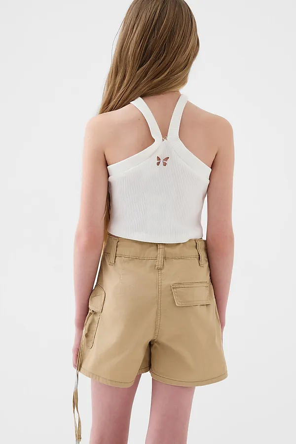 Юбка-шорты текстильные для девочек PLAYTODAY, бежевый - фото 2