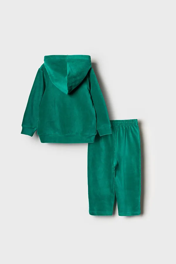 Комплект детский трикотажный для девочек: толстовка, брюки PLAYTODAY, зеленый - фото 2