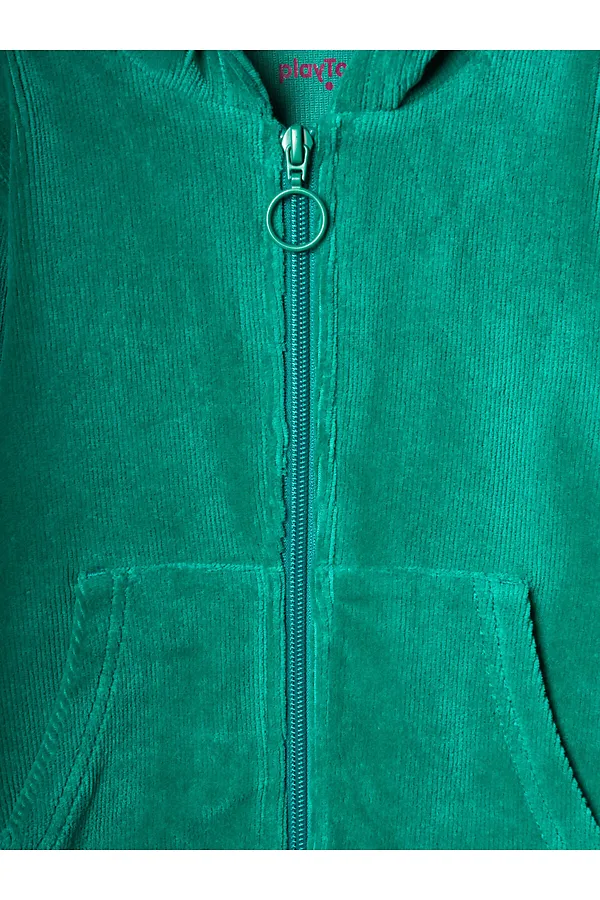 Комплект детский трикотажный для девочек: толстовка, брюки PLAYTODAY, зеленый - фото 2