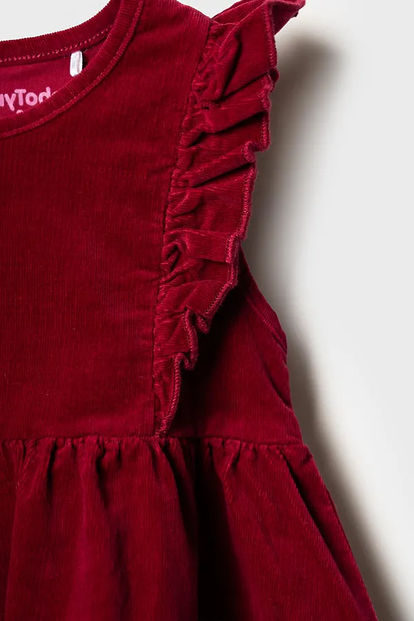 Комплект детский для девочек: сарафан текстильный, джемпер трикотажный (футболка с длинными рукавами PLAYTODAY, белый,малиновый - фото 2