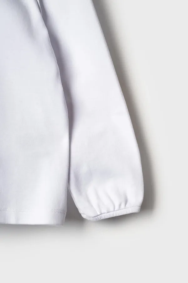 Комплект детский для девочек: сарафан текстильный, джемпер трикотажный (футболка с длинными рукавами PLAYTODAY, белый,малиновый - фото 2