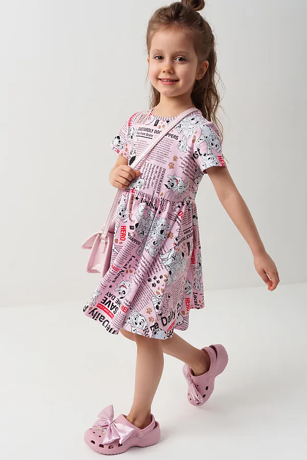 Платье трикотажное для девочек PLAYTODAY, разноцветный - фото 2