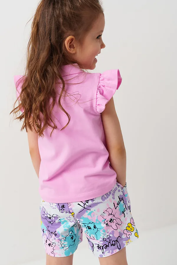 Шорты трикотажные для девочек, 2 шт в комплекте PLAYTODAY, разноцветный - фото 2