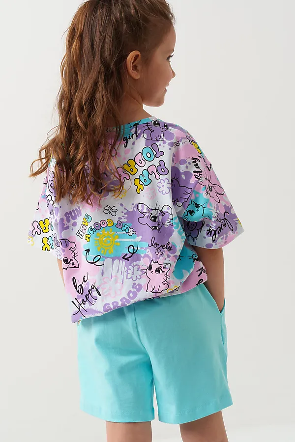 Шорты трикотажные для девочек, 2 шт в комплекте PLAYTODAY, разноцветный - фото 2