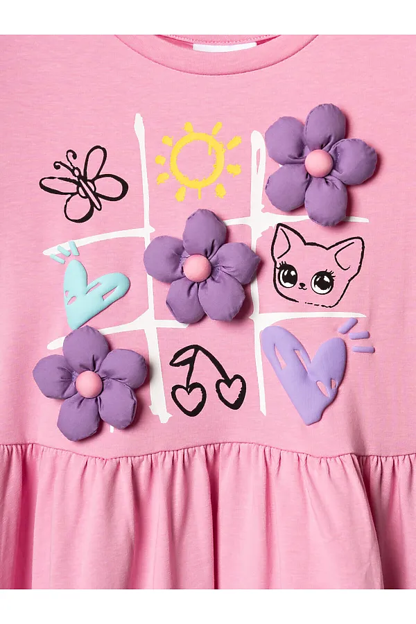 Платье трикотажное для девочек PLAYTODAY, розовый - фото 2