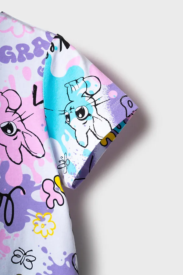 Платье трикотажное для девочек PLAYTODAY, разноцветный - фото 2