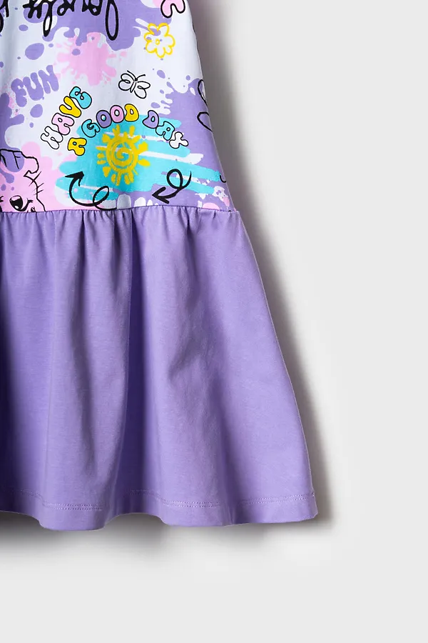 Платье трикотажное для девочек PLAYTODAY, разноцветный - фото 2