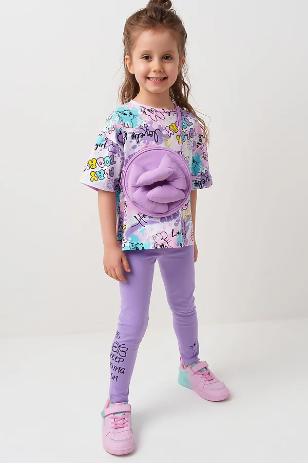 Брюки трикотажные для девочек (легинсы), 2 пары в комплекте PLAYTODAY, разноцветный - фото 2