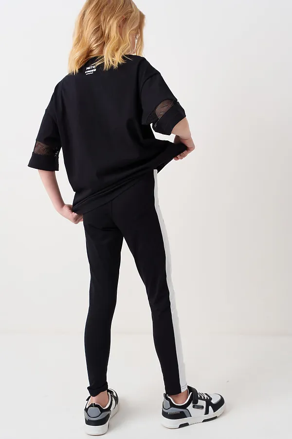 Брюки трикотажные для девочек (легинсы) PLAYTODAY, белый,черный - фото 2