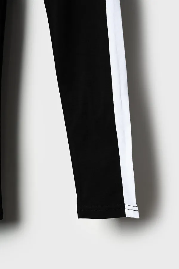 Брюки трикотажные для девочек (легинсы) PLAYTODAY, белый,черный - фото 2