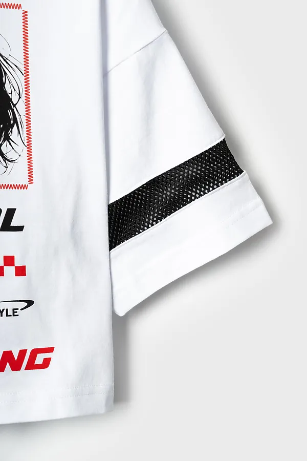 Фуфайка трикотажная для девочек (футболка) PLAYTODAY, белый - фото 2