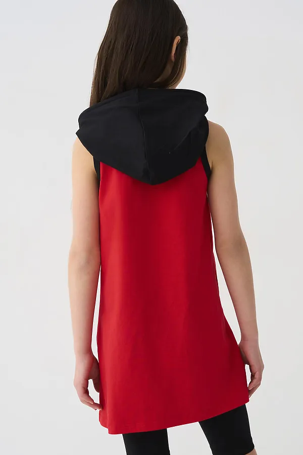 Платье трикотажное для девочек PLAYTODAY, черный,красный - фото 2