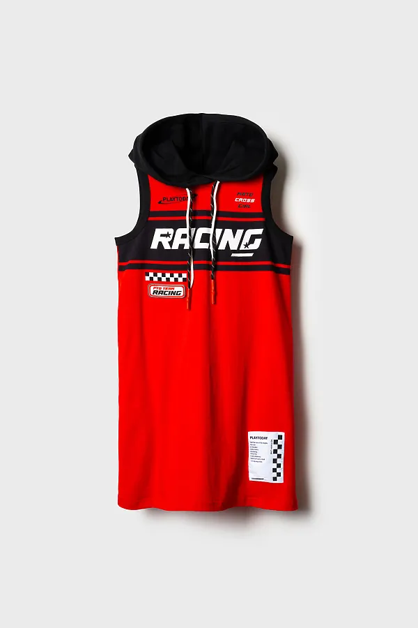 Платье трикотажное для девочек PLAYTODAY, черный,красный - фото 2