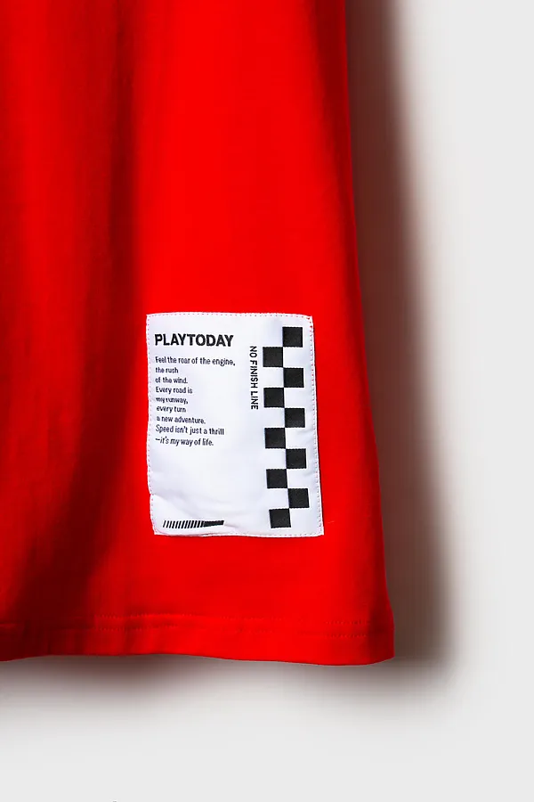 Платье трикотажное для девочек PLAYTODAY, черный,красный - фото 2