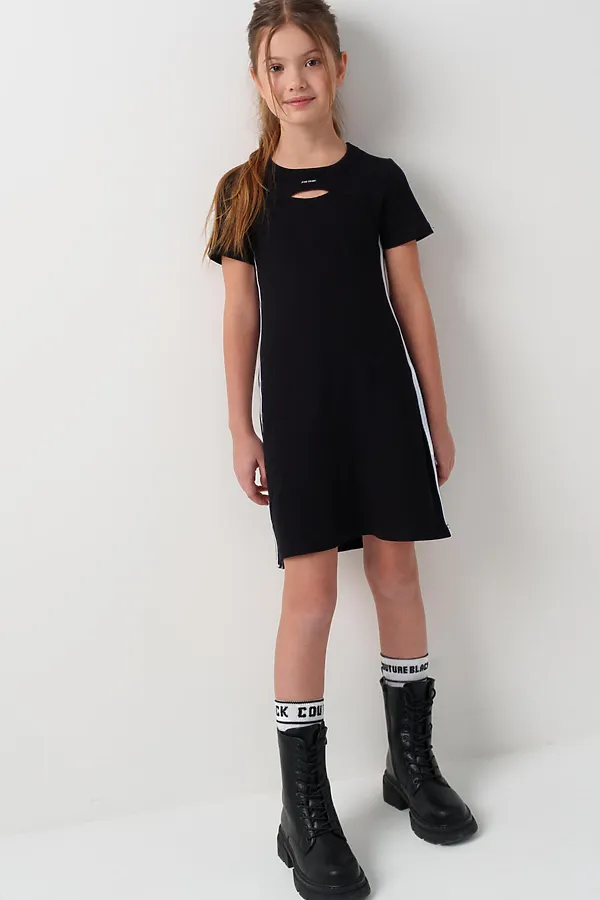 Платье трикотажное для девочек PLAYTODAY, черный - фото 2