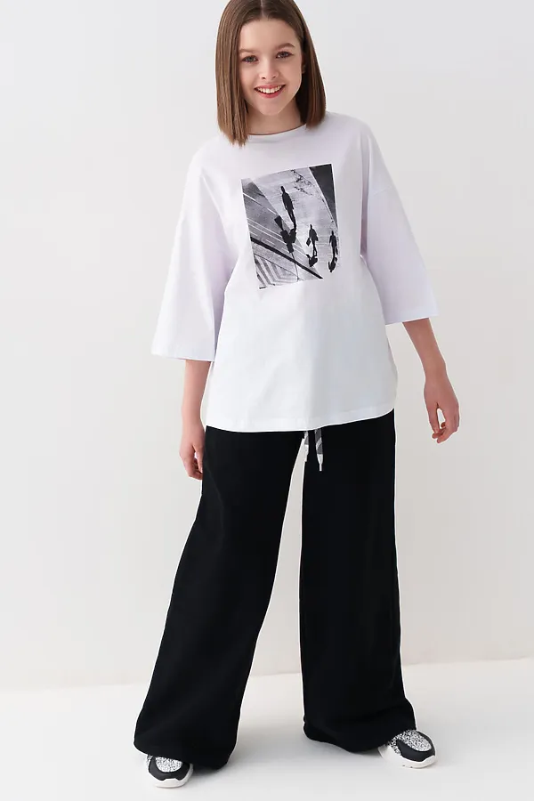 Фуфайка трикотажная для девочек (футболка с длинными рукавами) PLAYTODAY, белый - фото 2