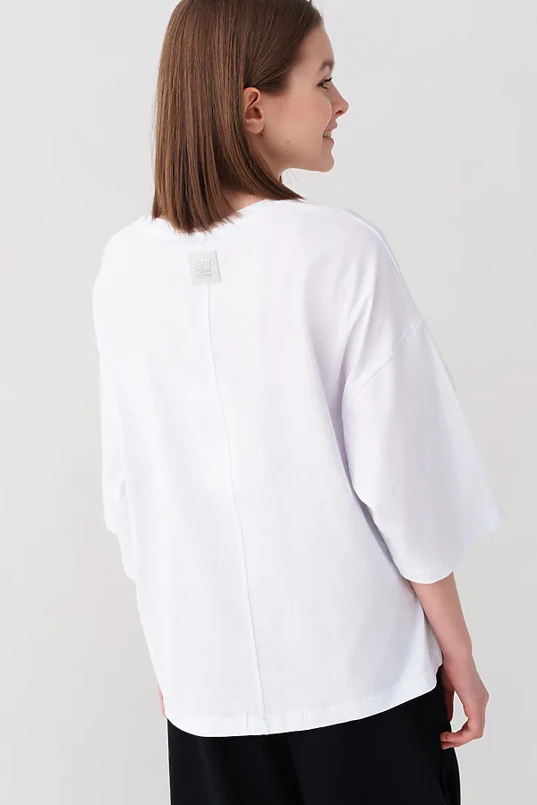 Фуфайка трикотажная для девочек (футболка с длинными рукавами) PLAYTODAY, белый - фото 2