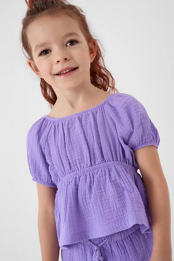 Комплект текстильный для девочек: блузка, брюки PLAYTODAY, сиреневый - фото 2