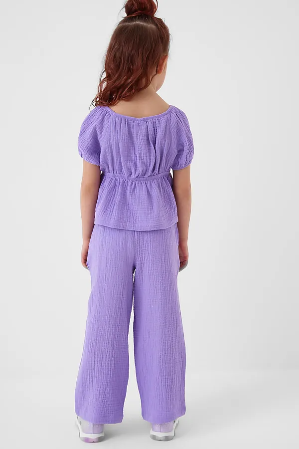 Комплект текстильный для девочек: блузка, брюки PLAYTODAY, сиреневый - фото 2