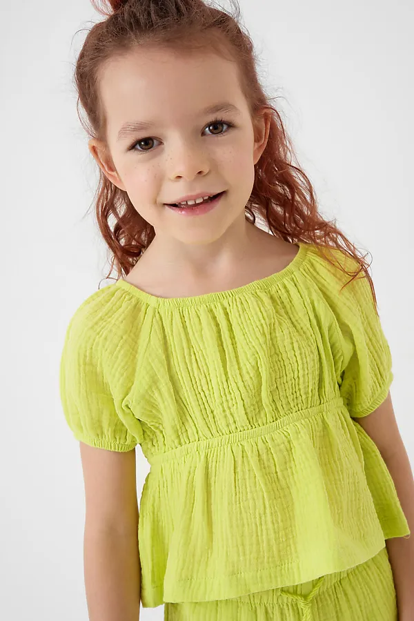 Комплект текстильный для девочек: блузка, брюки PLAYTODAY, светло-зеленый - фото 2