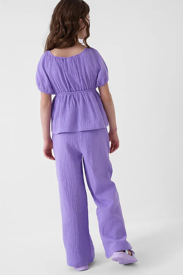 Комплект текстильный для девочек: блузка, брюки PLAYTODAY, сиреневый - фото 2
