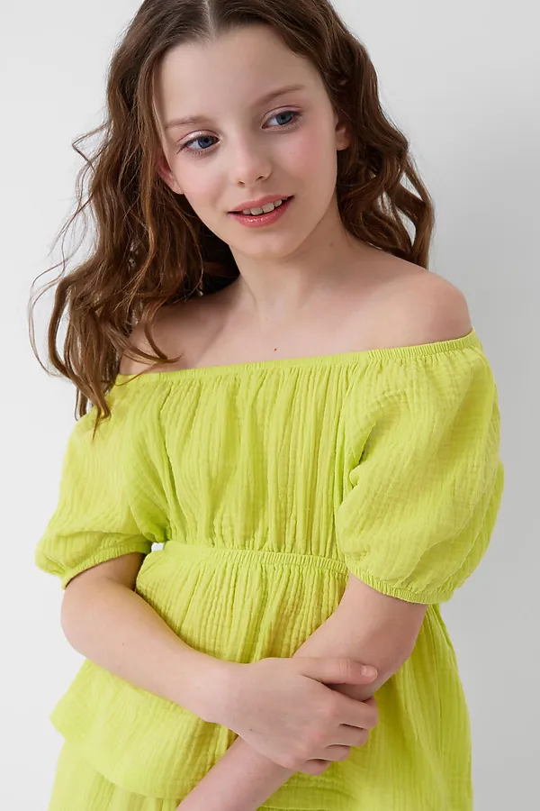 Комплект текстильный для девочек: блузка, брюки PLAYTODAY, светло-зеленый - фото 2