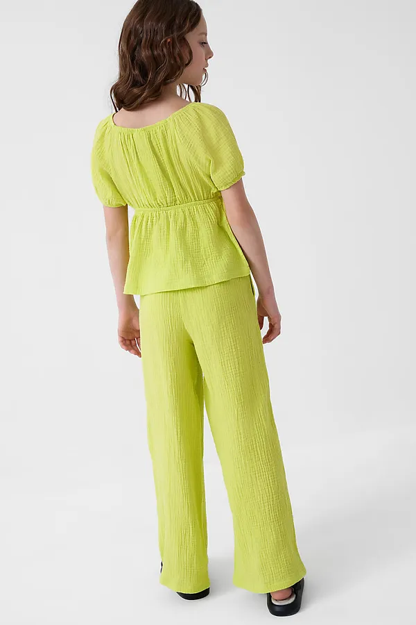 Комплект текстильный для девочек: блузка, брюки PLAYTODAY, светло-зеленый - фото 2
