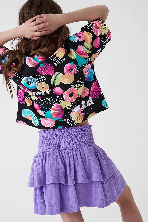 Юбка текстильная для девочек PLAYTODAY, сиреневый - фото 2