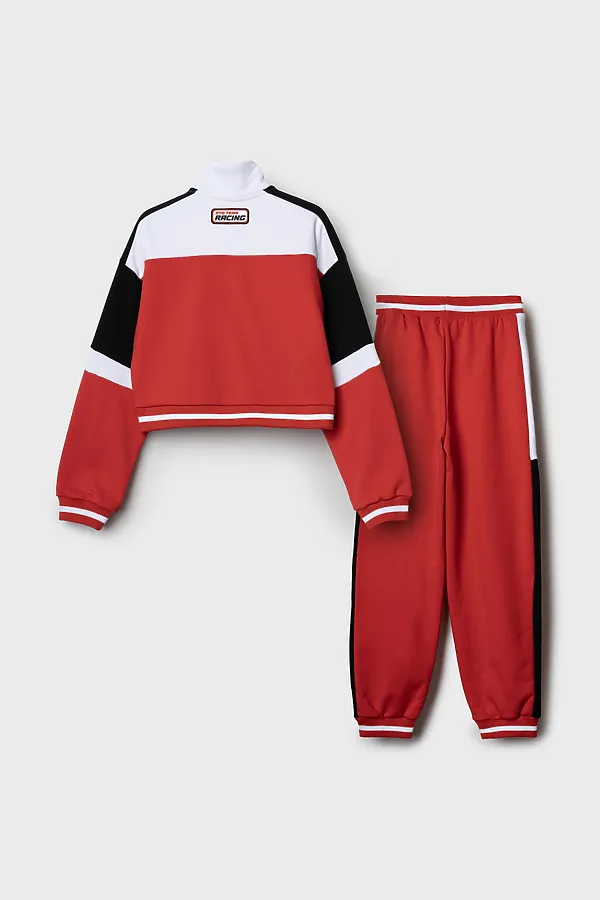 Комплект трикотажный для девочек: толстовка, брюки PLAYTODAY, белый,черный,красный - фото 2