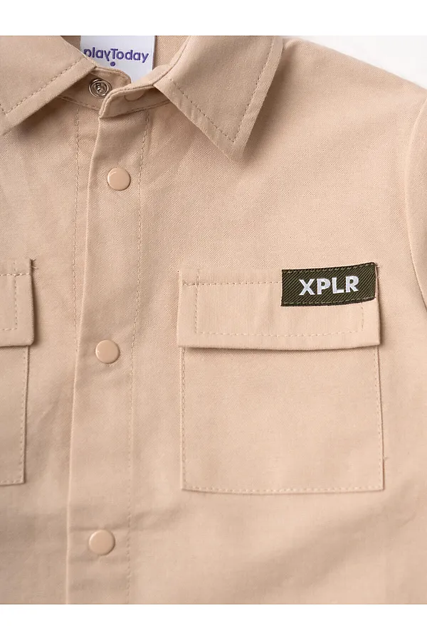 Комплект текстильный для мальчиков: рубашка, шорты PLAYTODAY, бежевый - фото 2