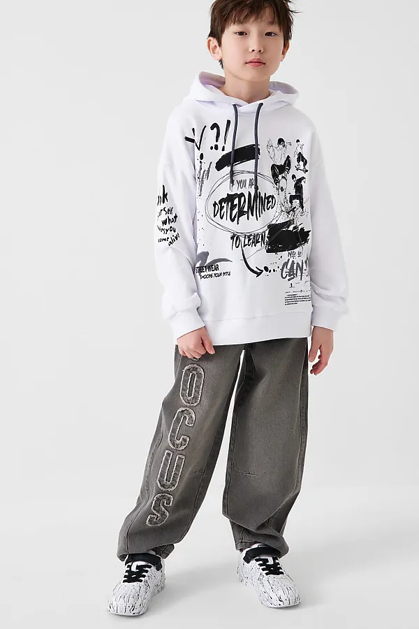 Толстовка трикотажная для мальчиков PLAYTODAY, белый - фото 2