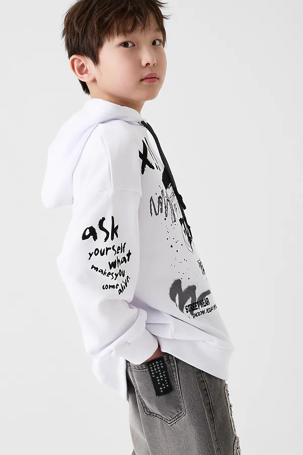 Толстовка трикотажная для мальчиков PLAYTODAY, белый - фото 2