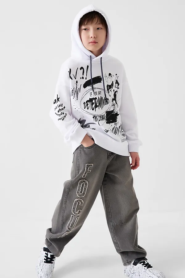 Толстовка трикотажная для мальчиков PLAYTODAY, белый - фото 2