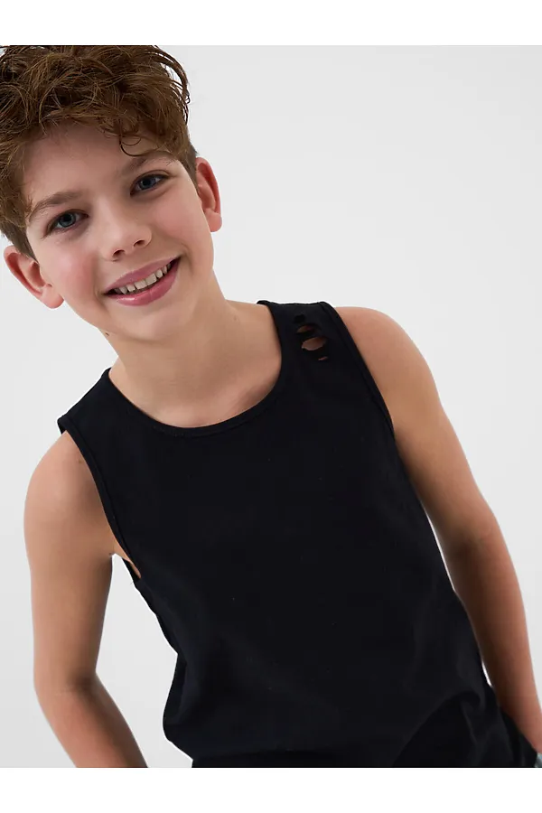 Майка трикотажная для мальчиков PLAYTODAY, черный - фото 2