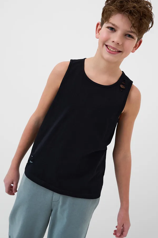 Майка трикотажная для мальчиков PLAYTODAY, черный - фото 2
