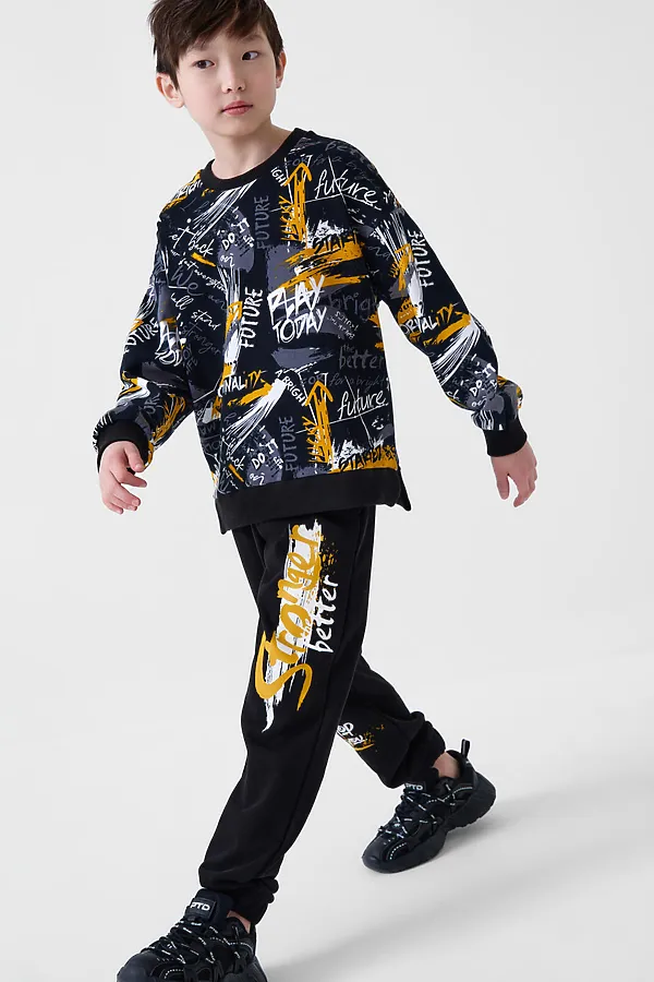 Комплект трикотажный для мальчиков: толстовка, брюки PLAYTODAY, разноцветный - фото 2