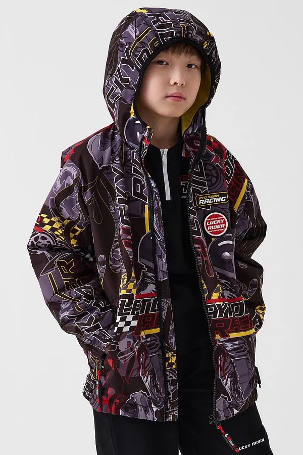 Куртка текстильная с полиуретановым покрытием для мальчиков (ветровка) PLAYTODAY, разноцветный - фото 2