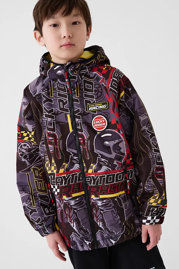 Куртка текстильная с полиуретановым покрытием для мальчиков (ветровка) PLAYTODAY, разноцветный - фото 2