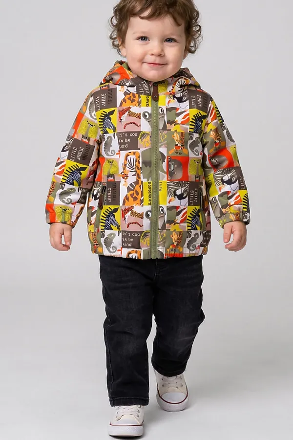 Куртка детская текстильная с полиуретановым покрытием для мальчиков (ветровка) PLAYTODAY, разноцветный - фото 2