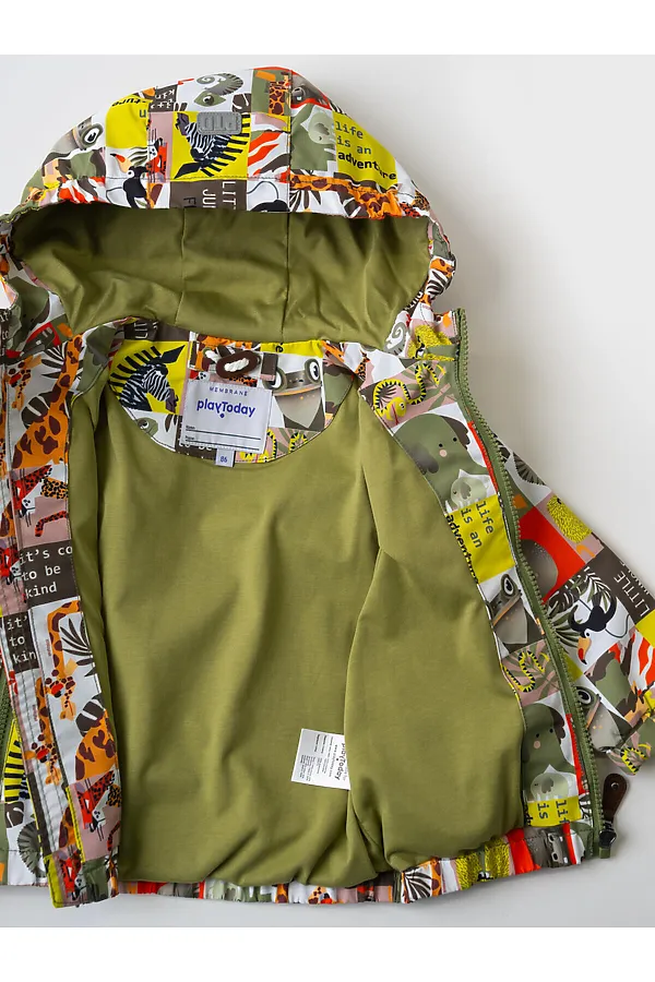 Куртка детская текстильная с полиуретановым покрытием для мальчиков (ветровка) PLAYTODAY, разноцветный - фото 2