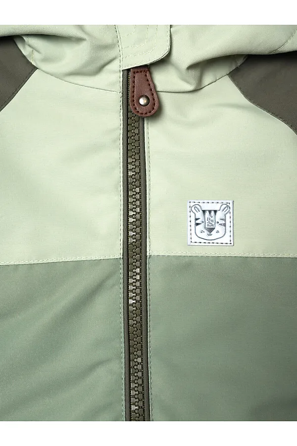 Куртка детская текстильная с полиуретановым покрытием для мальчиков (ветровка) PLAYTODAY, светло-зеленый,зеленый,темно-зеленый - фото 2