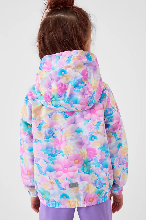 Куртка текстильная с полиуретановым покрытием для девочек (ветровка) PLAYTODAY, разноцветный - фото 2