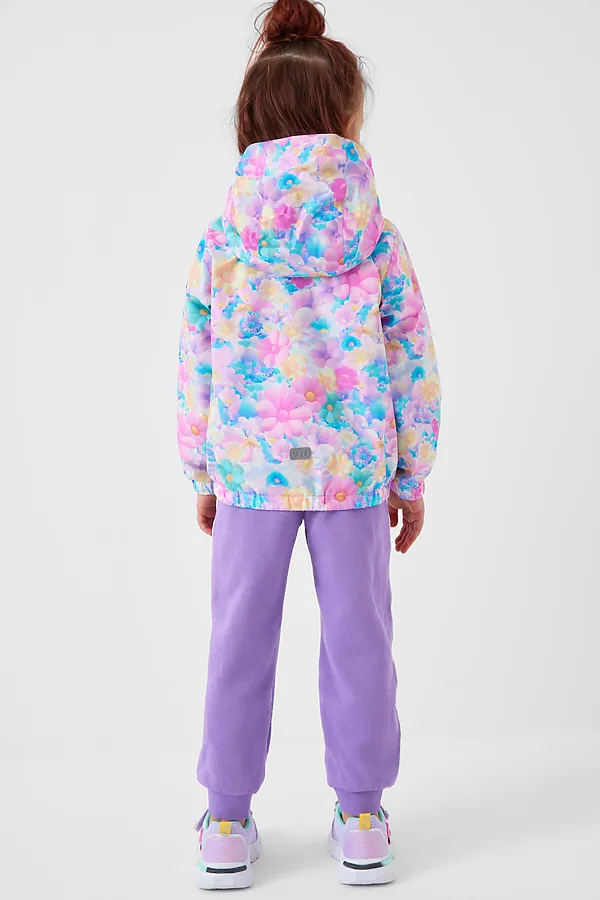 Куртка текстильная с полиуретановым покрытием для девочек (ветровка) PLAYTODAY, разноцветный - фото 2