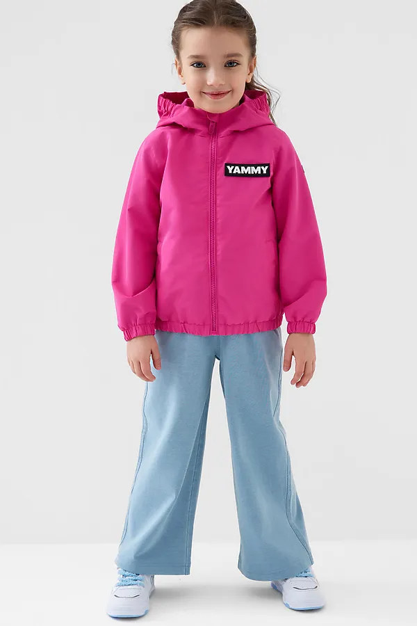 Куртка текстильная с полиуретановым покрытием для девочек (ветровка) PLAYTODAY, розовый - фото 2