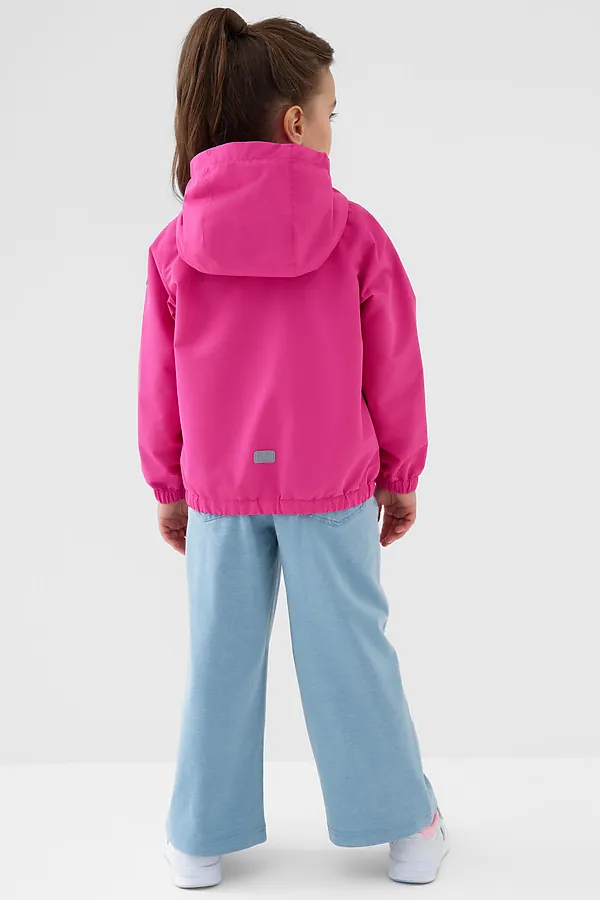 Куртка текстильная с полиуретановым покрытием для девочек (ветровка) PLAYTODAY, розовый - фото 2